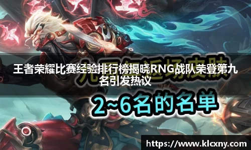 王者荣耀比赛经验排行榜揭晓RNG战队荣登第九名引发热议